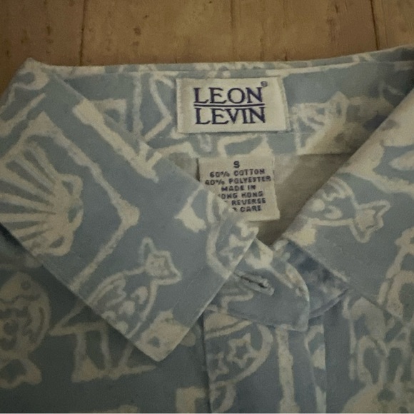 Leon Levine Polo Shirt Women's S Short Sleeve Blouse Beach Sea Shell Print - Picture 3 of 4